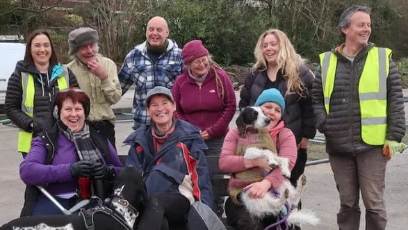 A group of volunteers helping to get Hwb y Gors ready for opening.