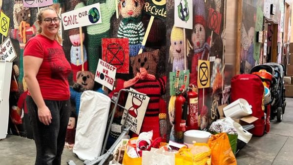 PramDepot is a project allowing parents to access baby essentials through boxes made up of donated items. Pictured: donations are received at PramDepot.